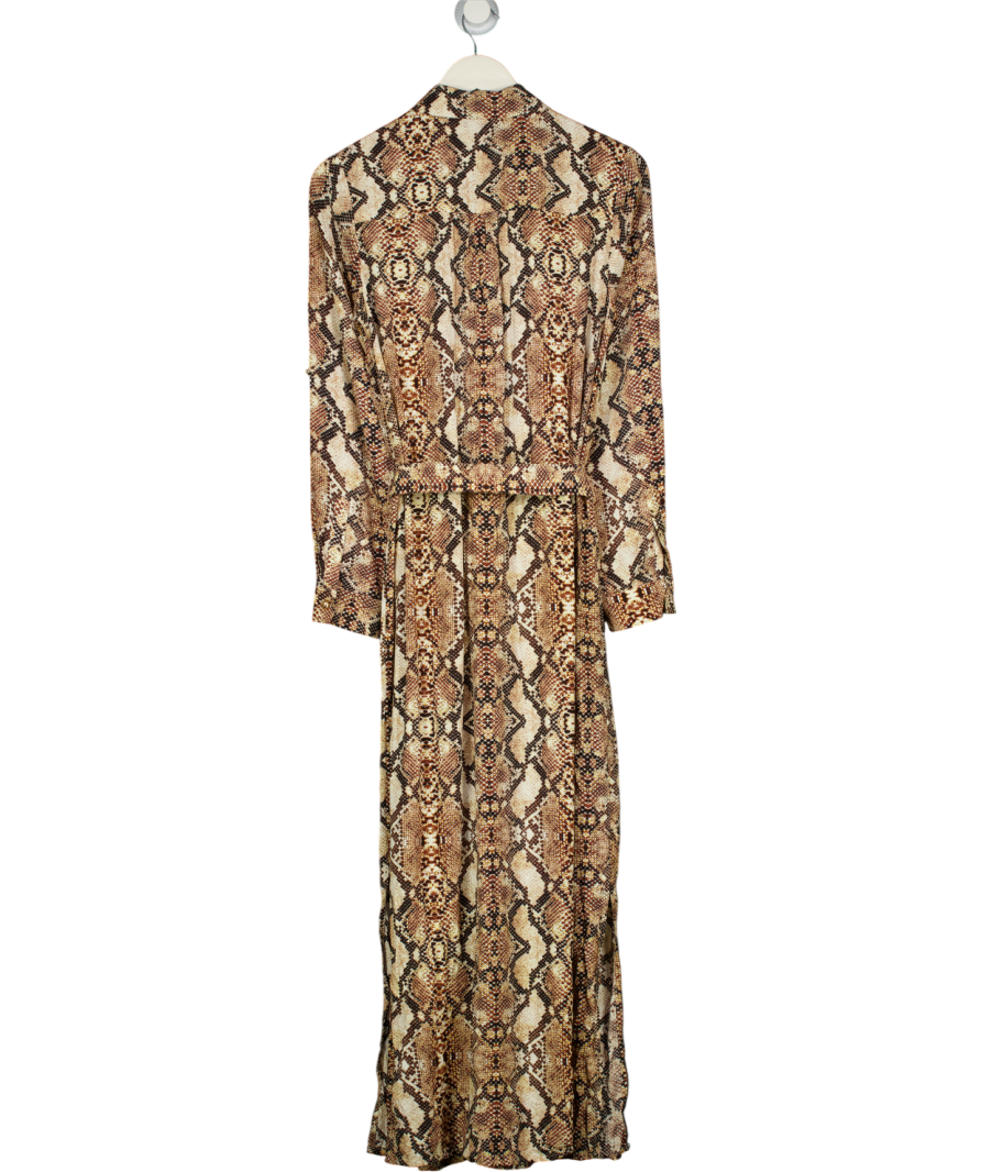 MELISSA ODABASH Brown Snake Print Dress UK XS