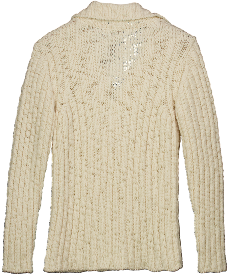Sandro Cream Open Collar Chunky Knit Jumper UK S
