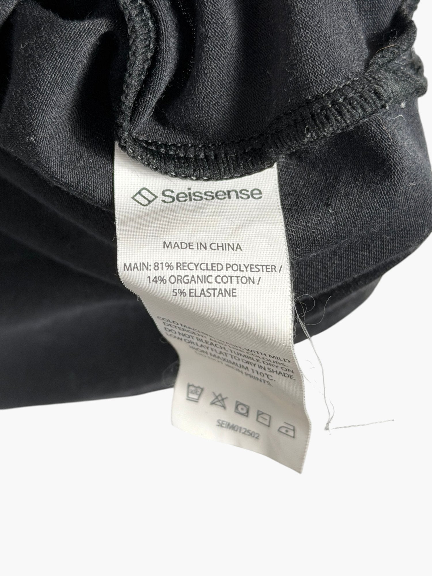 SEISSENSE Black Recycled Polyester T-Shirt UK S