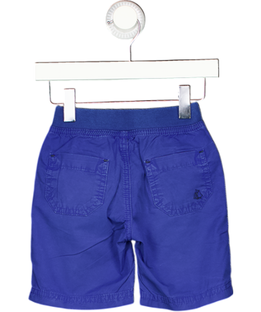 PETITE BATEAU Blue Plain Cotton Shorts 3 Years