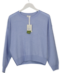 LilySilk Blue Relaxed Drop-shoulder Cashmere Sweater UK XS