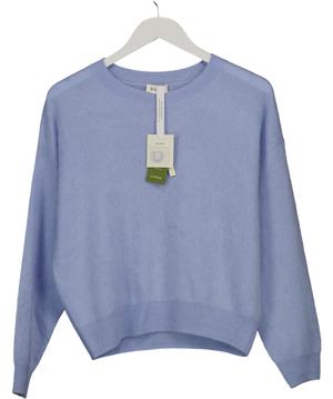 LilySilk Blue Relaxed Drop-shoulder Cashmere Sweater UK XS