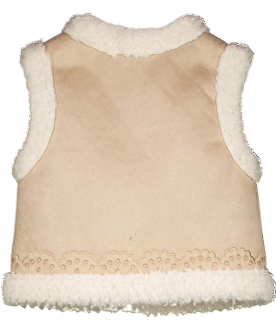 CHLOE Beige Faux Shearling Gilet 4 Years