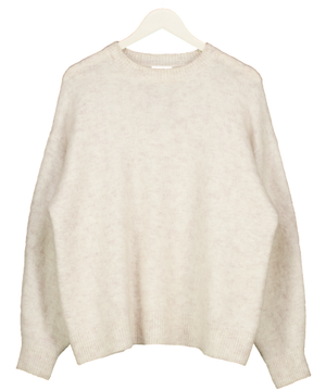 WEEKDAY Cream Knitted Oversized Mohair-blend Sweater UK XS