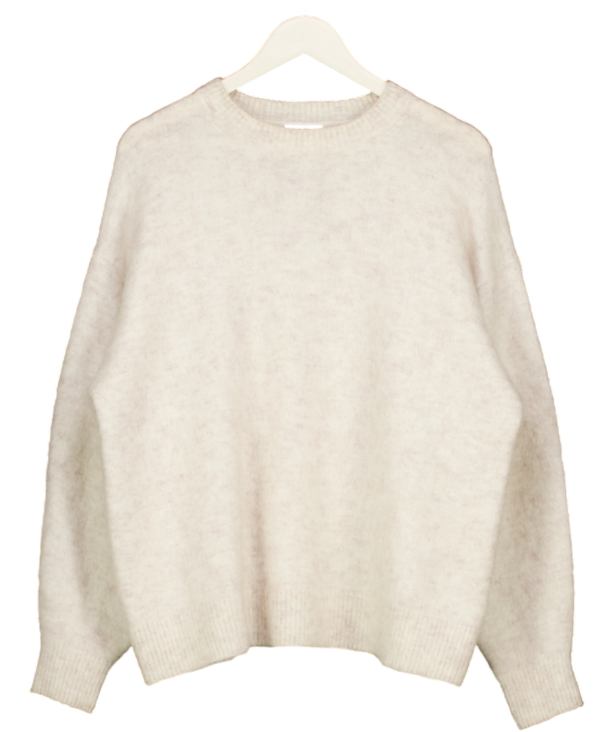 WEEKDAY Cream Knitted Oversized Mohair-blend Sweater UK XS