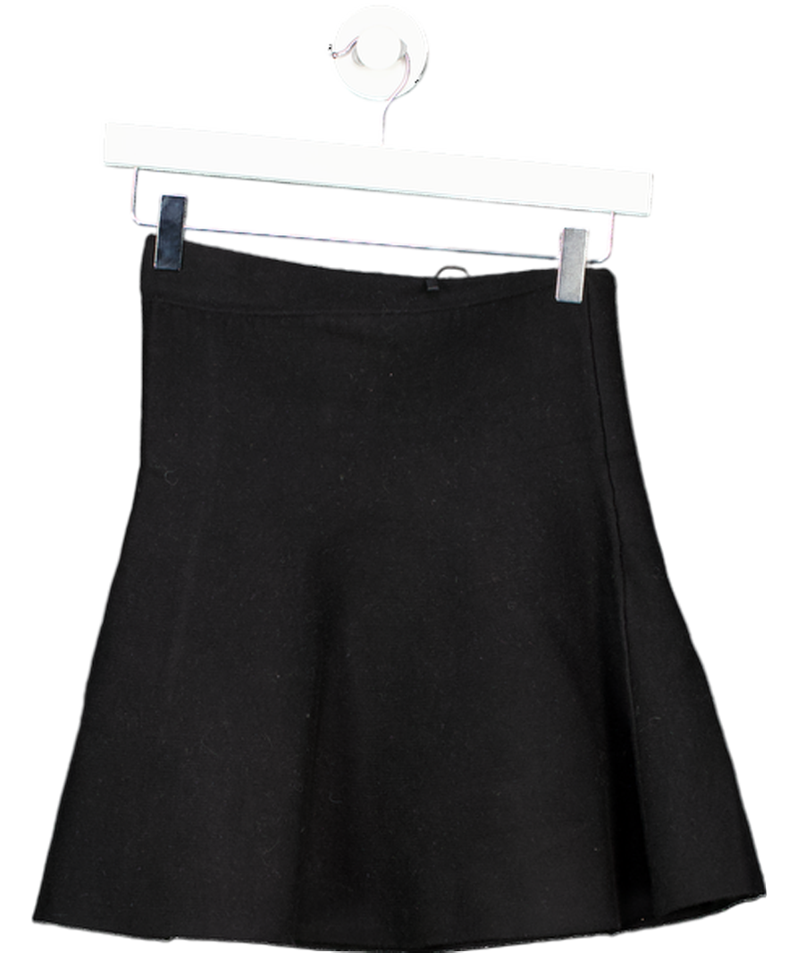 Karen Millen Black Wool Look Knit Flippy Mini Skirt UK XS