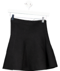 Karen Millen Black Wool Look Knit Flippy Mini Skirt UK XS