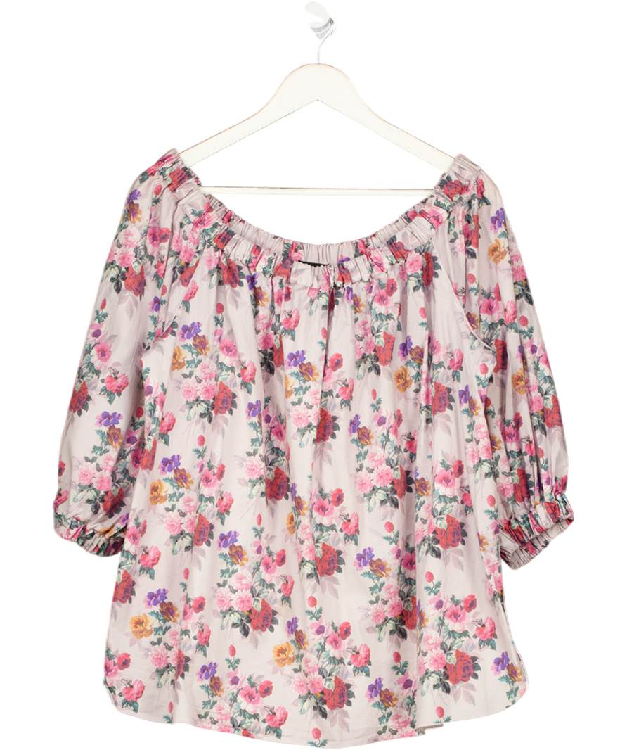 D&G DOLCE & GABBANA Pink Floral Off The Shoulder Cotton IT42 UK 10