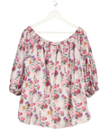 D&G DOLCE & GABBANA Pink Floral Off The Shoulder Cotton IT42 UK 10