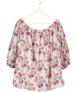 D&G DOLCE & GABBANA Pink Floral Off The Shoulder Cotton IT42 UK 10
