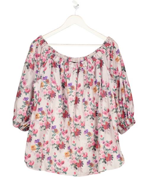 D&G DOLCE & GABBANA Pink Floral Off The Shoulder Cotton IT42 UK 10