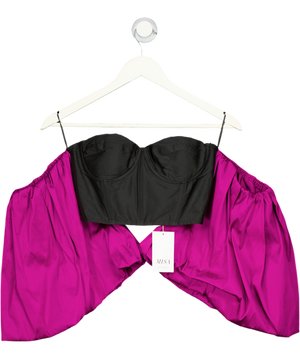 MISA Los Angeles Black & Purple Dramatic  Sleeve Dita Corset Top UK XS
