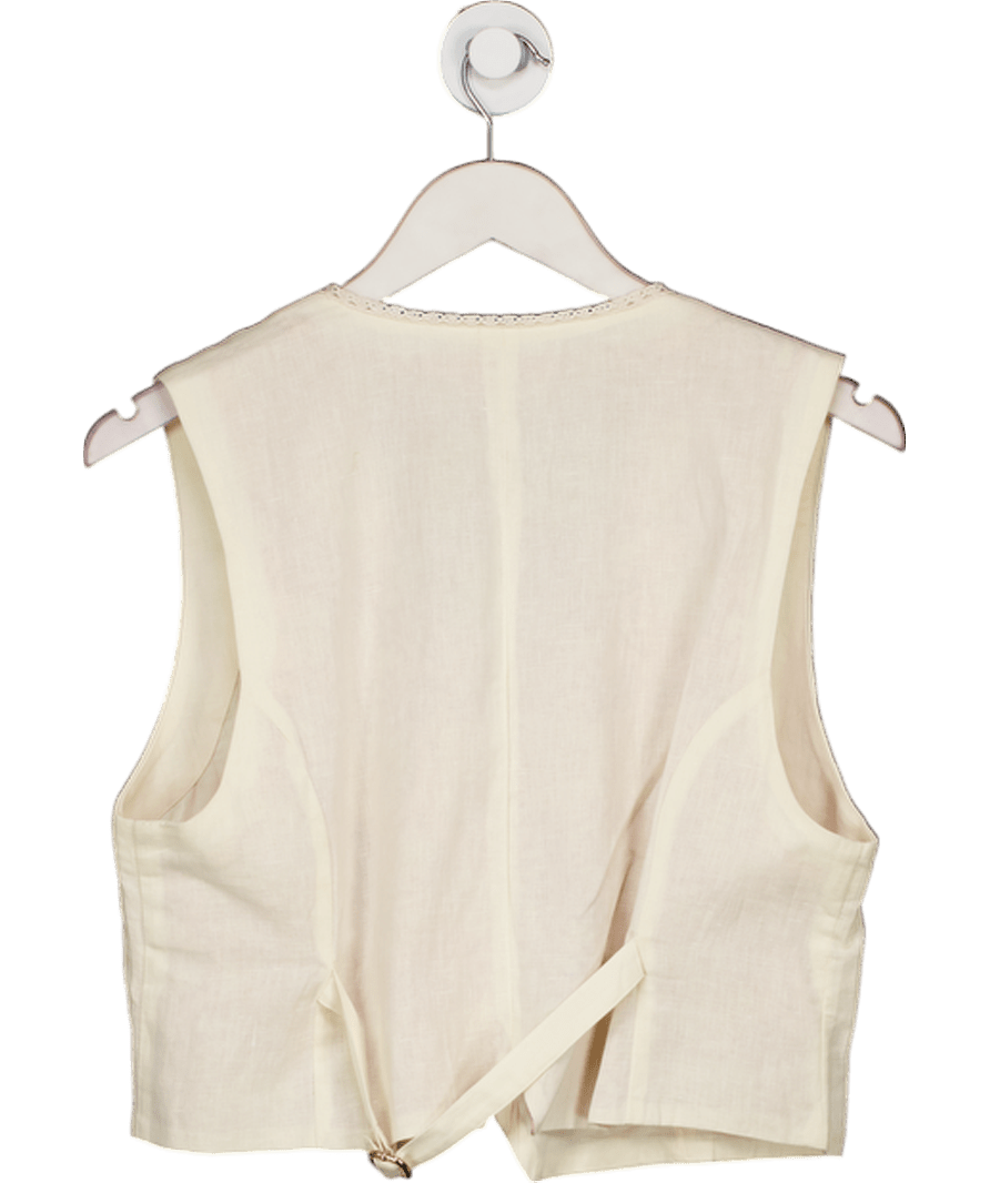 Beige Louise Misha Frankie Embroidered Waistcoat UK 12 - Reliked