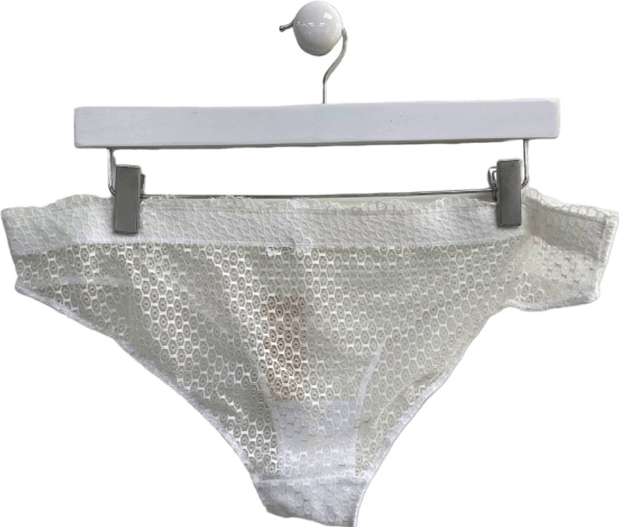 Beija London White Waves Honeycomb lace Brief Size 4 UK 18/20 - Reliked