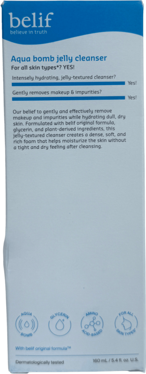 belif Aqua Bomb Jelly Cleanser 160ml - Reliked