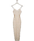Bella Barnett Cream Teresa Pearl Sequin Midi Dress UK S - Reliked
