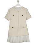 Bella Barnett White Crew Neck Tweed Mini Dress UK M - Reliked