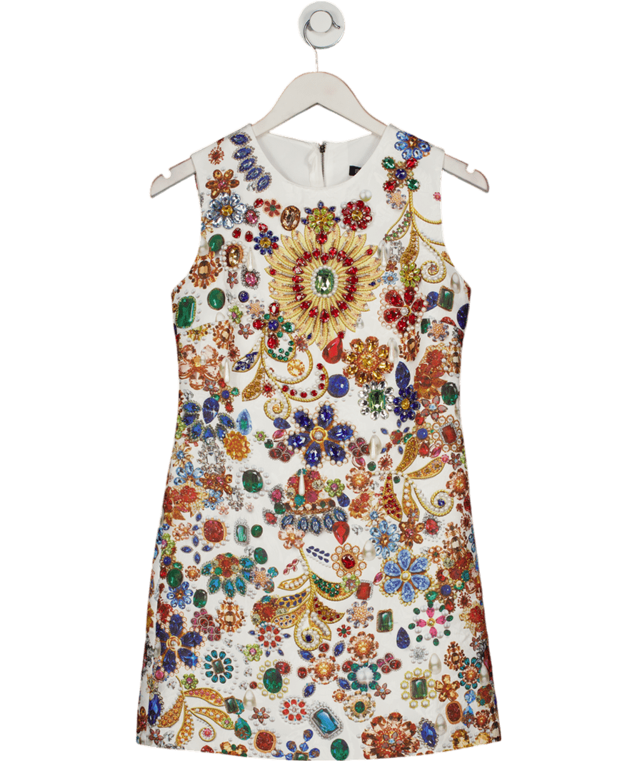 Bella Barnett White Gio Diamante Mini Dress UK S - Reliked