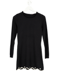 Bella Freud X Susie Bick Ltd.edition Black 100% Wool Scallop Hem Mini Dress UK S - Reliked