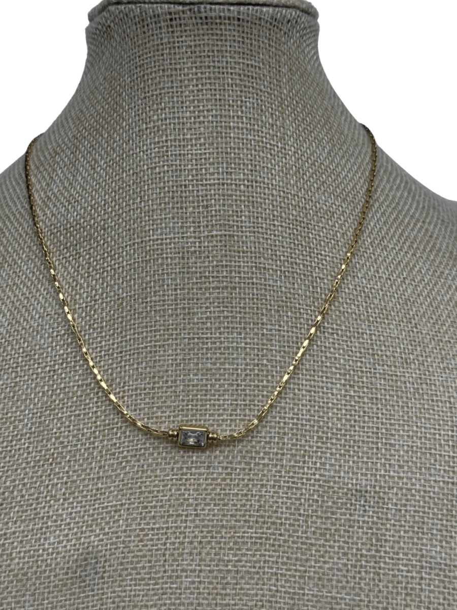 Belle zelle studio Metallic Diamanté Necklace One Size - Reliked