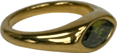 Belle Zelle studio Set 0f 3 Pack Yellow Gold Diamanté Rings - Size O - Reliked