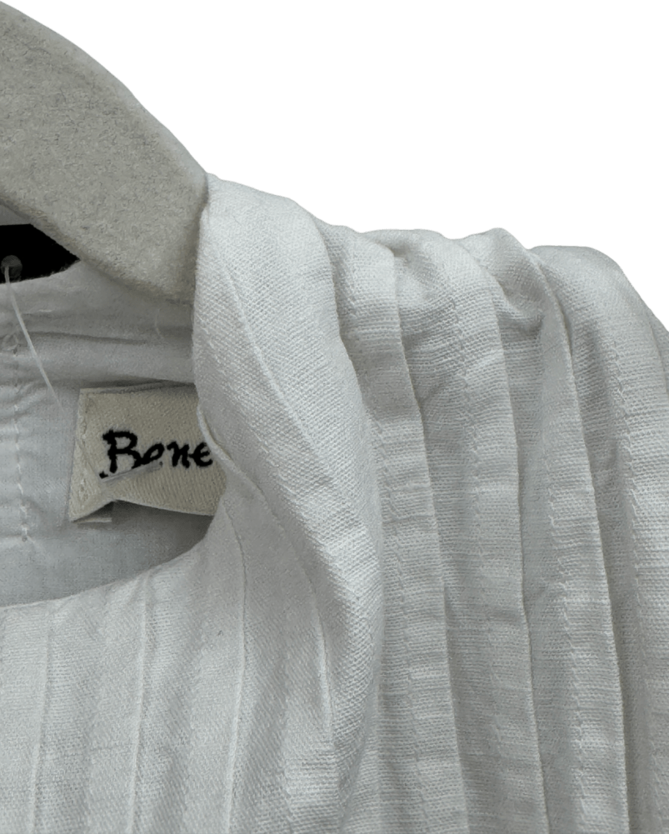 Benedita White Tulle Frill Sleeve Pintuck Dress 5 Years - Reliked