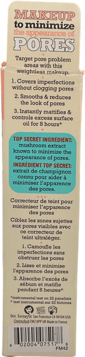 Benefit Porefessional Pore Minimizing Makeup - Shade 4 Warm Honey 15ml - Reliked