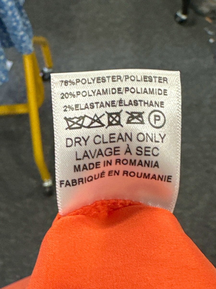 Bernadette Orange Bow Strap Dress UK 8 - Reliked