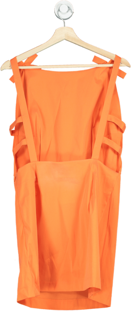 Bernadette Orange Bow Strap Dress UK 8 - Reliked