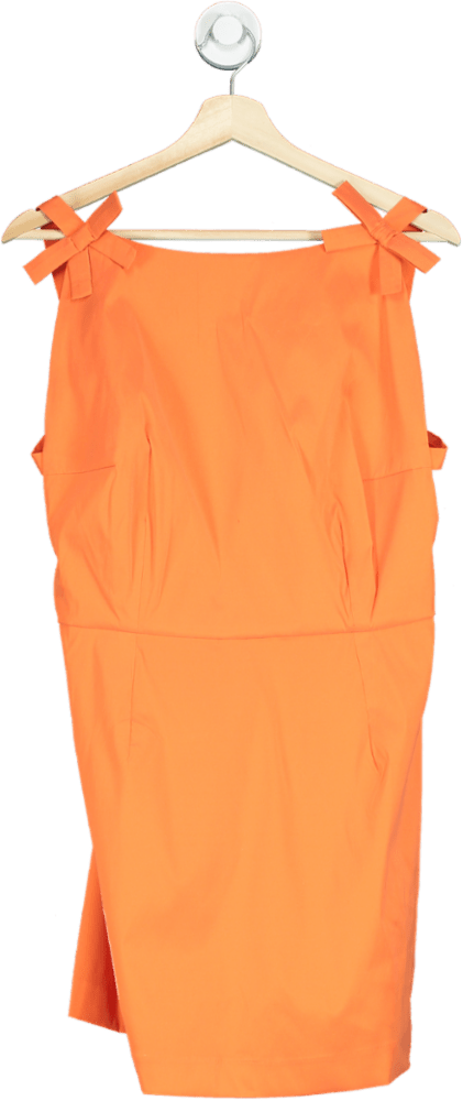 Bernadette Orange Bow Strap Dress UK 8 - Reliked