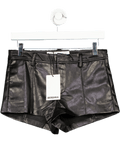 Bershka Black Leather Micro Shorts UK S - Reliked