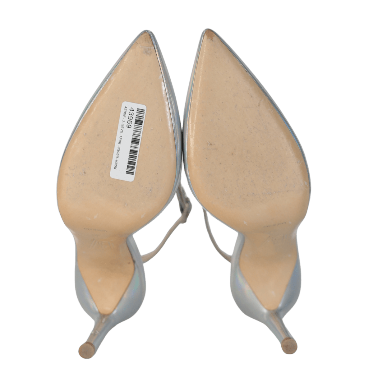 Bettina Vermillon Metallic Holographic Silver 105mm Reflex Leather Ankle Strap Pumps UK 5 EU 38 👠 - Reliked