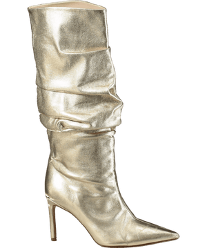 Bettina Vermillon Metallic Leather Heeled Western Boots UK 4 EU 37