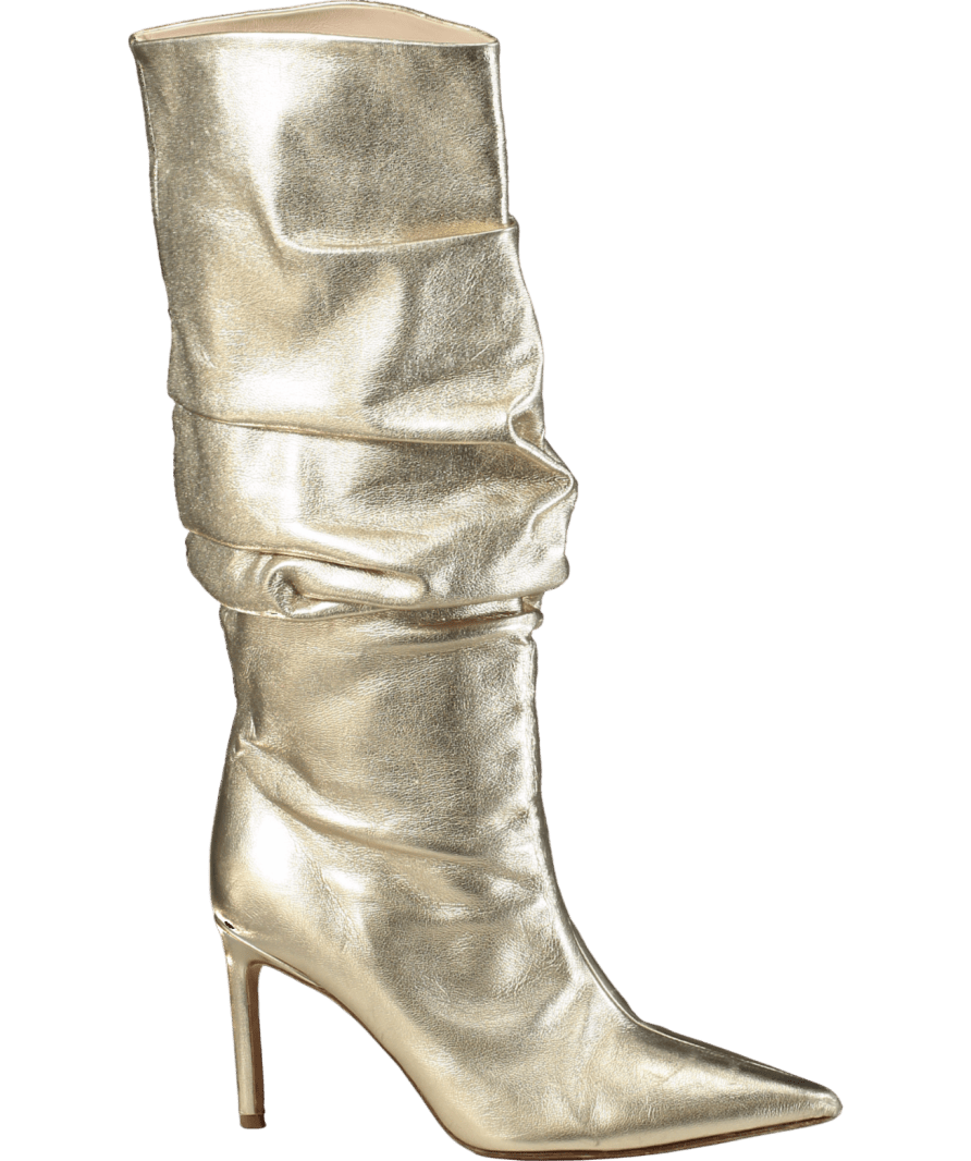 Bettina Vermillon Metallic Leather Heeled Western Boots UK 4 EU 37 👠 - Reliked