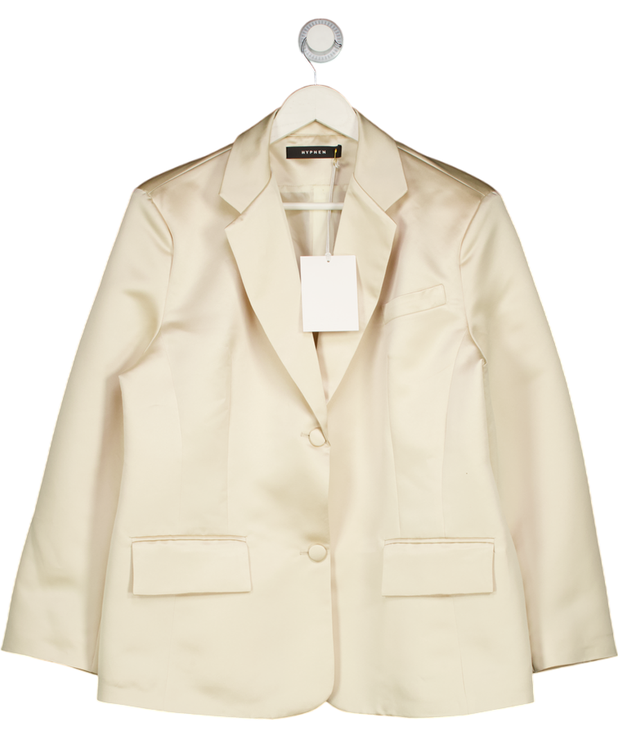 HYPHEN STORE Champagne Beige Oversize Satin Blazer UK 12