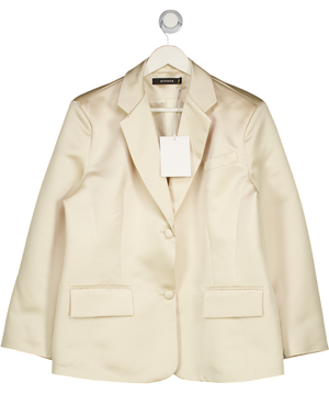 HYPHEN STORE Champagne Beige Oversize Satin Blazer UK 12