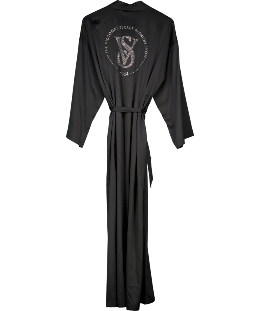 Victoria's Secret Black Fashion Show '24 Glazed Satin Long Robe UK M/L