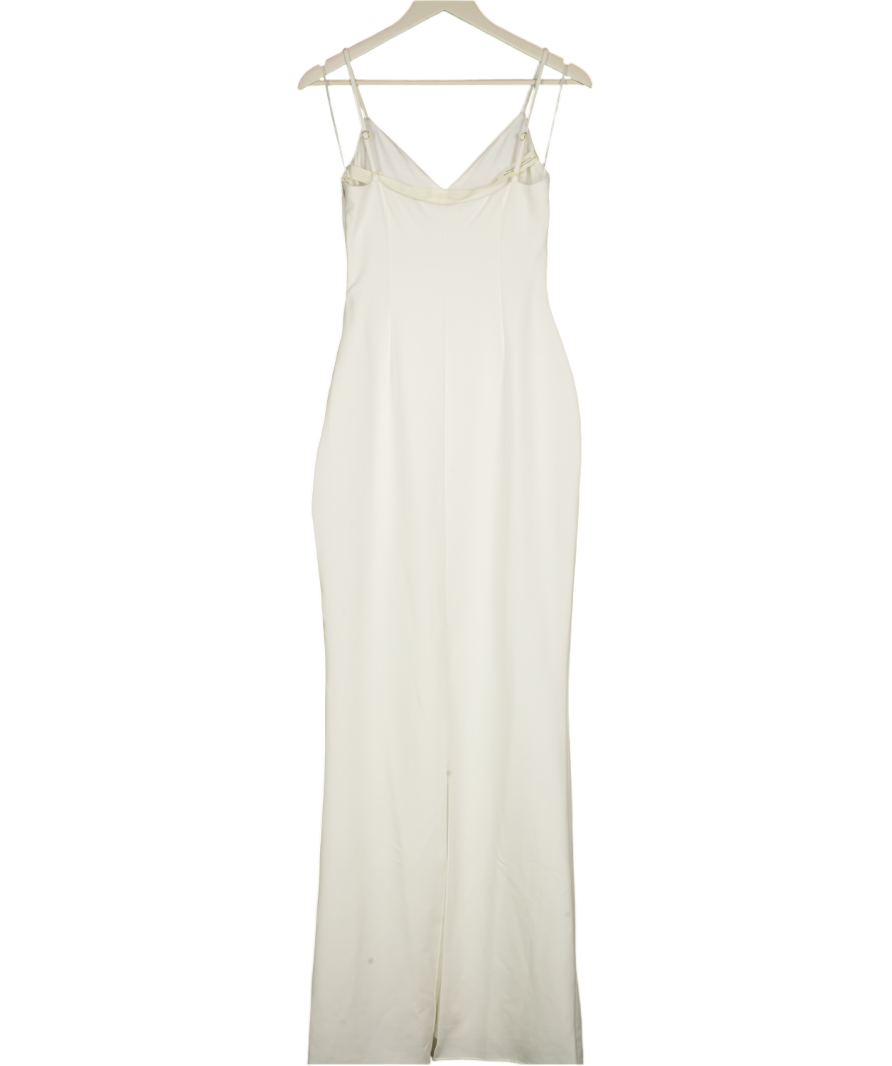 PRETTY LAVISH Ivory White V-neck Maxi Dress UK 6