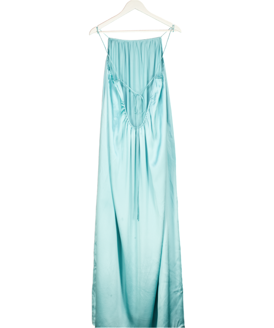 MANDIBREEZE 100% Silk Juliette Dress Aqua Green UK M