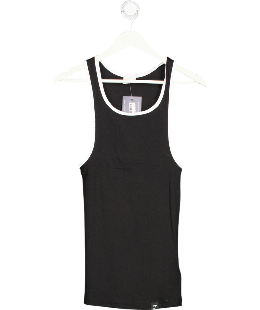 gymshark Black Ribbed Tank UK M