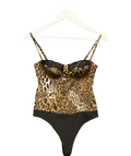 SUPERDOWN Brown Chiarah Bodysuit Top UK XS