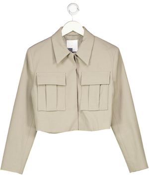 MANGO Green Croped Boxy Jacket UK XS