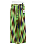 TOPSHOP Green Stripe Linen Blend Wide Leg Trousers UK S
