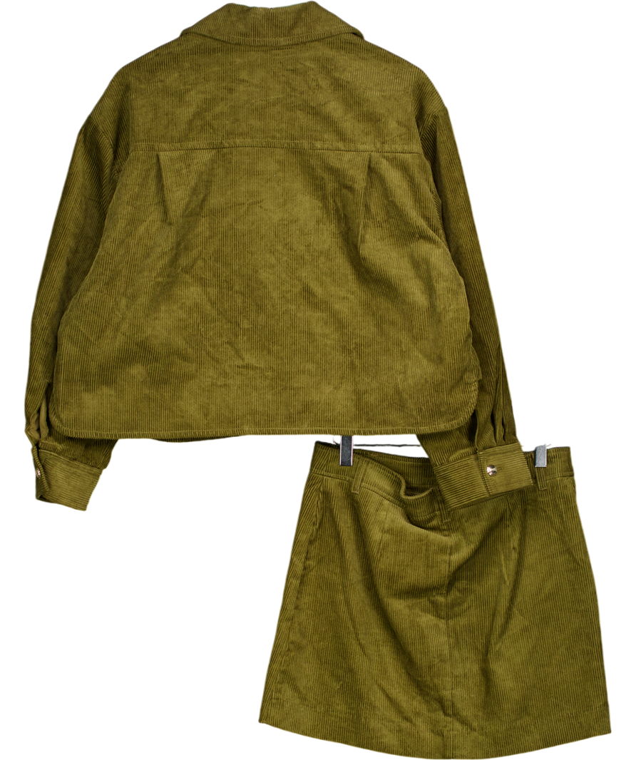 H&M Green Oversized Corduroy Jacket And Skirt Set UK S