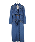 ALIGNE Blue Aligne Jamison Denim Trench Coat UK 14