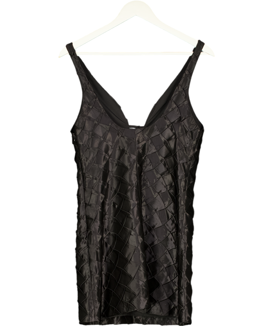 ZARA Black Satin Woven Look Mini Dress UK S