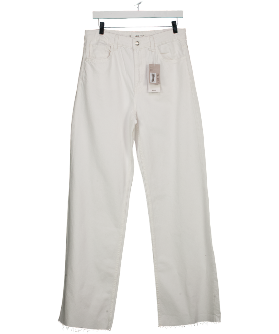 MANGO White Danila High-waisted Wide-leg Jeans UK 12