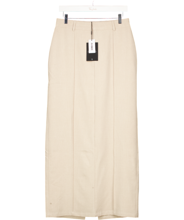 4th & Reckless Natural Beige Linen Look Pencil Skirt. UK 12