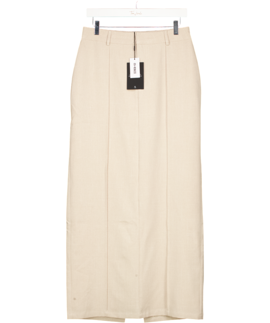 4th & Reckless Natural Beige Linen Look Pencil Skirt. UK 12