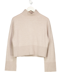 & Other Stories Beige Mock Neck Knit Jumper UK XS
